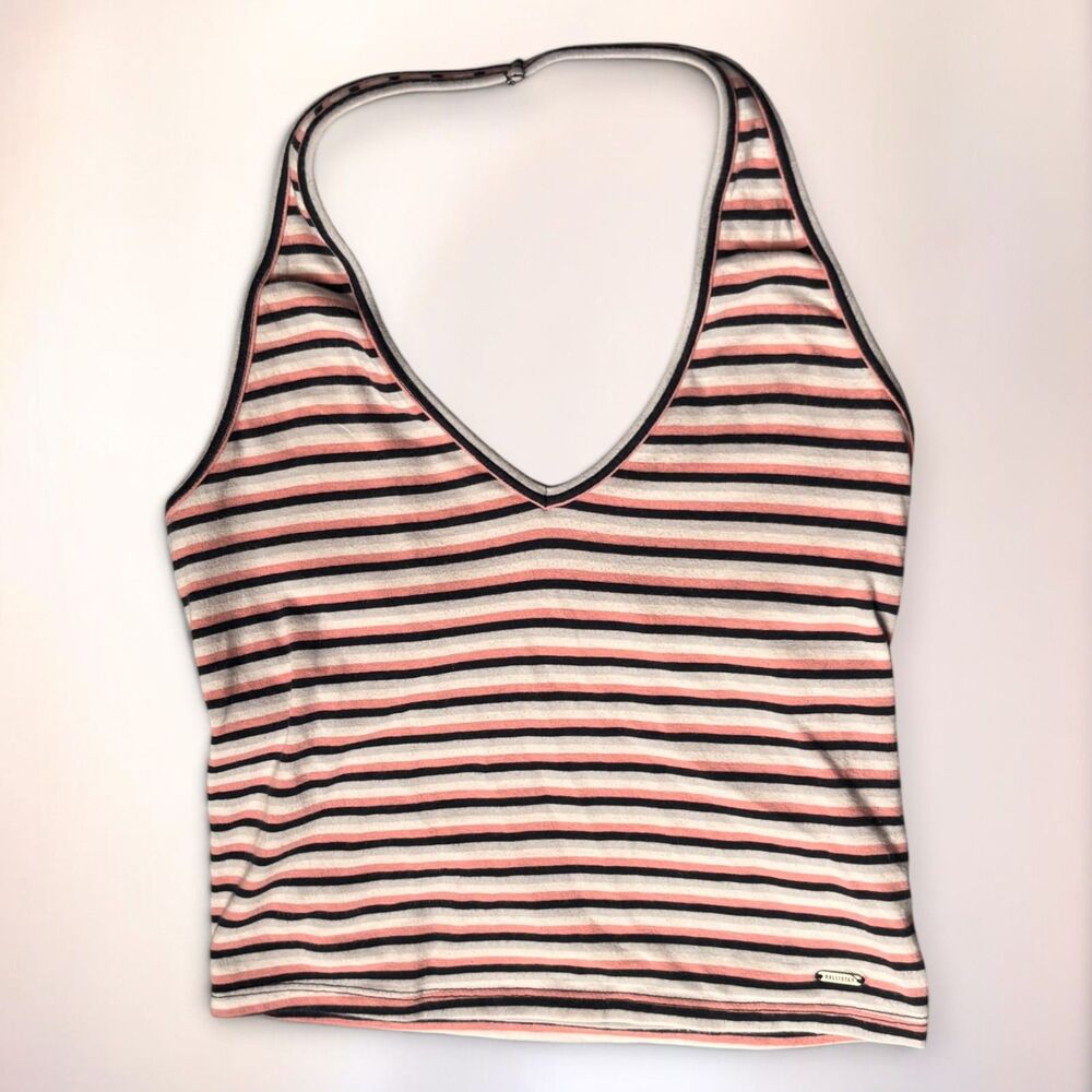 Hollister Women’s Striped Tank Top Size Medium Scoop Neck Sleeveless